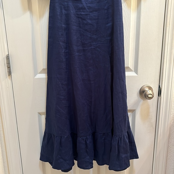 Reformation Danube linen puff sleeve maxi, side slit comfortable cool linen NWT - Picture 7 of 16